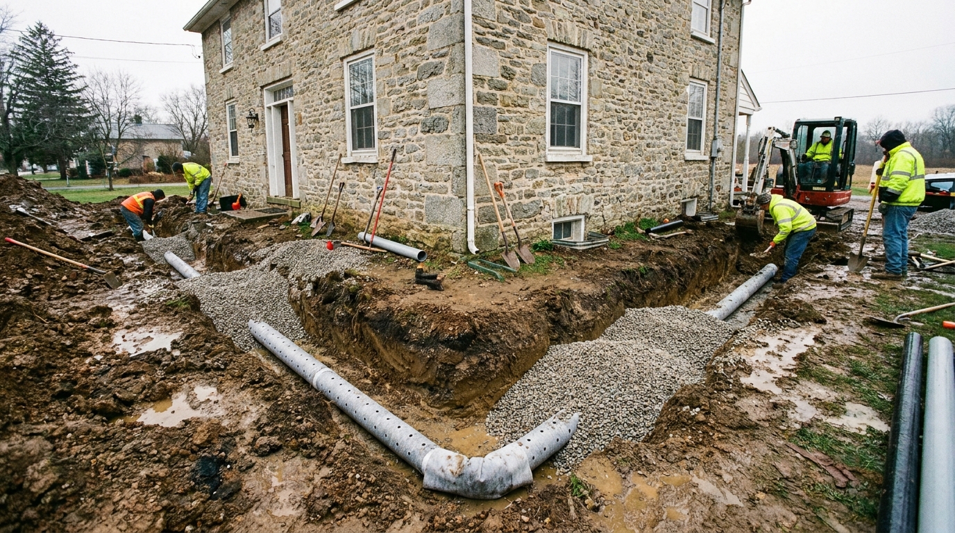 Drainage peripherique interieur – TECHNIDRY